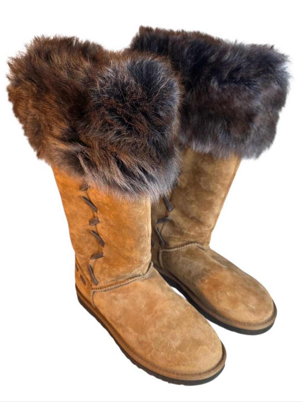 UGG Australia 1008044 ROSANA Chestnut Winter Boots With The Fur Size 8 US